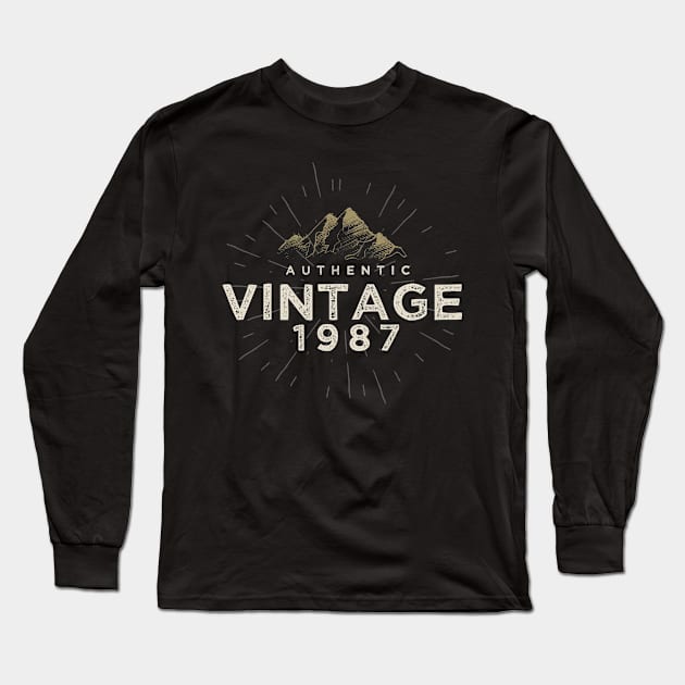 Authentic Vintage 1987 Birthday Design Long Sleeve T-Shirt by DanielLiamGill